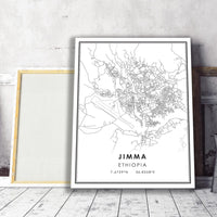 
              Jimma, Ethiopia Modern Style Map Print 
            