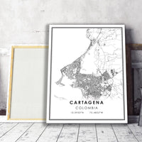 Cartagena, Colombia Modern Map Print 