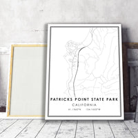 
              Patricks Point State Park, California Modern Map Print 
            