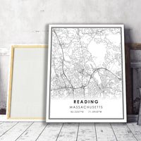 
              Reading, Massachusetts Modern Map Print
            