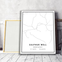 Sulphur Well, Kentucky Modern Map Print 