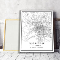 
              Tuscaloosa, Alabama Modern Map Print 
            