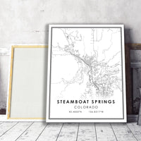 Steamboat Springs, Colorado Modern Map Print 