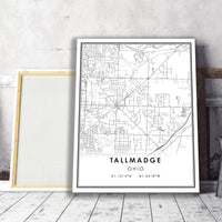 Tallmadge, Ohio Modern Map Print 