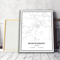 
              Montgomery, Texas Modern Map Print 
            