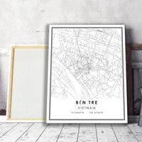 
              Ben Tre, Vietnam Modern Style Map Print 
            