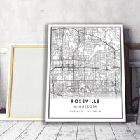 
              Roseville, Minnesota Modern Map Print 
            