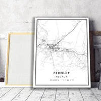 
              Fernley, Nevada Modern Map Print 
            