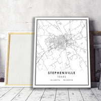 
              Stephenville, Texas Modern Map Print
            