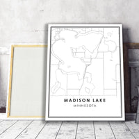 
              Madison Lake, Minnesota Modern Map Print 
            