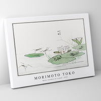 Morimoto Toko - Water striders on a pond illustration from Churui Gafu (1910)