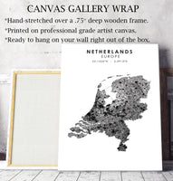 
              Netherlands Scandinavian Style Map Print 
            