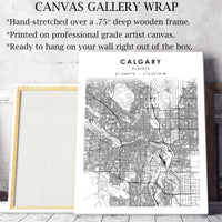 Calgary, Alberta Scandinavian Style Map Print 