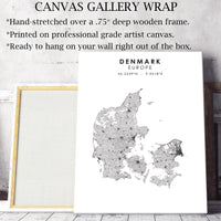 Denmark Scandinavian Style Map Print 