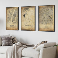 
              Anchorage, Alaska Vintage Style Map Print 
            