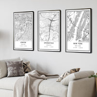 Springfield, Virginia Modern Map Print 