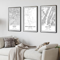 
              Upper Saranac Lake, New York Modern Map Print 
            