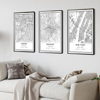 Roanoke, Virginia Modern Map Print