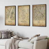 Brownsburg, Indiana Vintage Style Map Print 