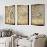 
              Lucca, Italy Vintage Style Map Print 
            