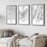 
              Damascus, Syria Modern Style Map Print 
            