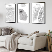 Georgia, United States Scandinavian Style Map Print 