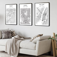 Riyadh, Saudi Arabia Scandinavian Style Map Print 