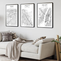 
              Lewisville, Texas Scandinavian Map Print 
            