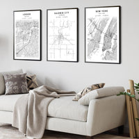 Baldwin City, Kansas Scandinavian Map Print 