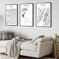 Anchorage, Alaska Scandinavian Map Print 