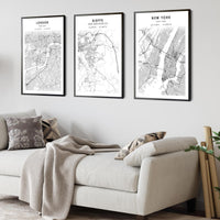 Dieppe, New Brunswick Scandinavian Style Map Print 