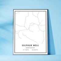 
              Sulphur Well, Kentucky Modern Map Print 
            