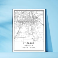 
              St. Cloud, Minnesota Modern City Map Print
            