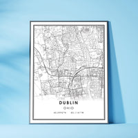 Dublin, Ohio Modern Map Print 