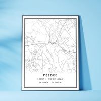 
              Pee Dee, South Carolina Modern Map Print 
            