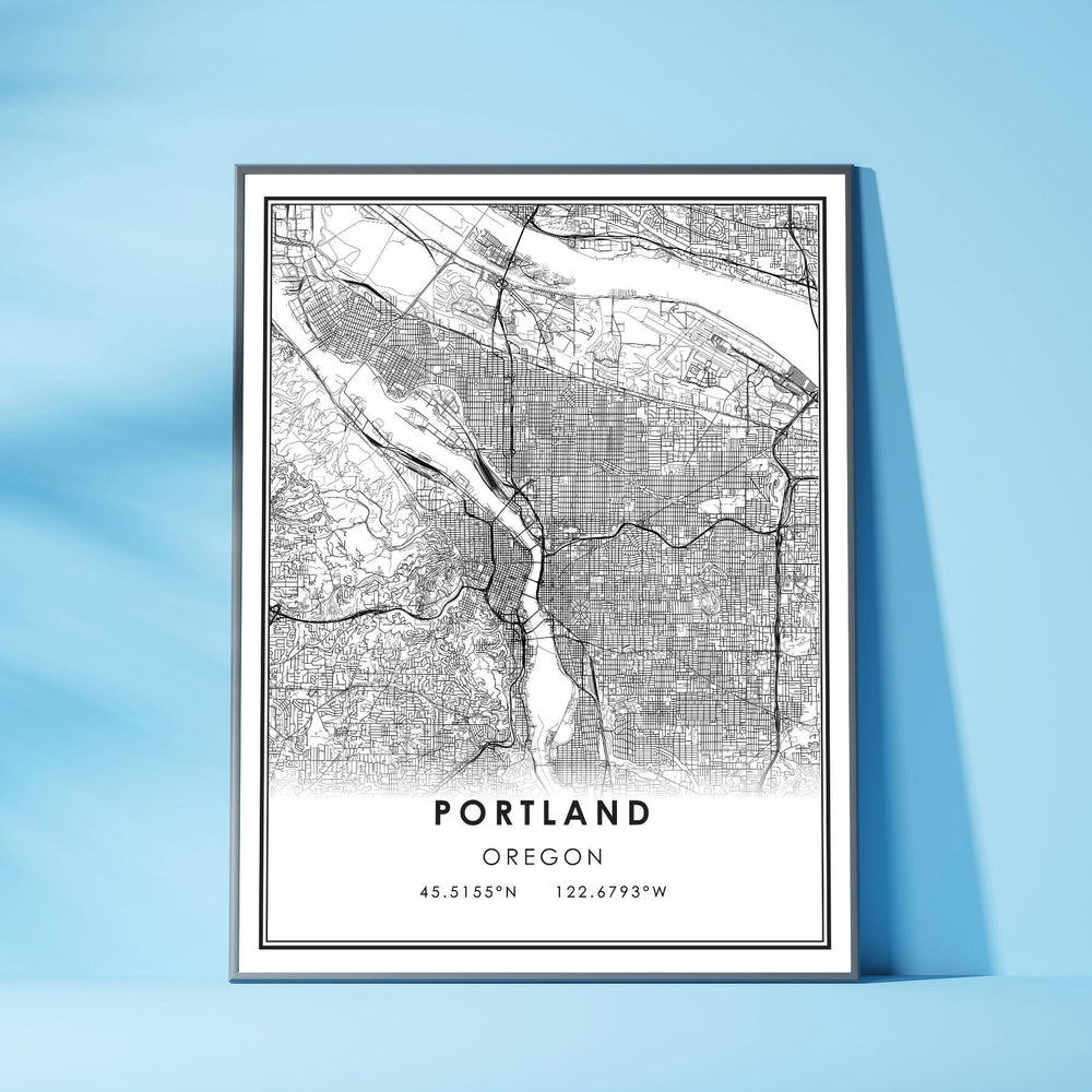 Portland, Oregon Modern Map Print 