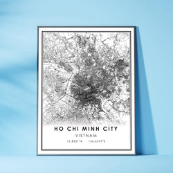 Ho Chi Minh City, Vietnam Modern Style Map Print 