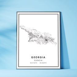 Georgia, Asia Modern Style Map Print 