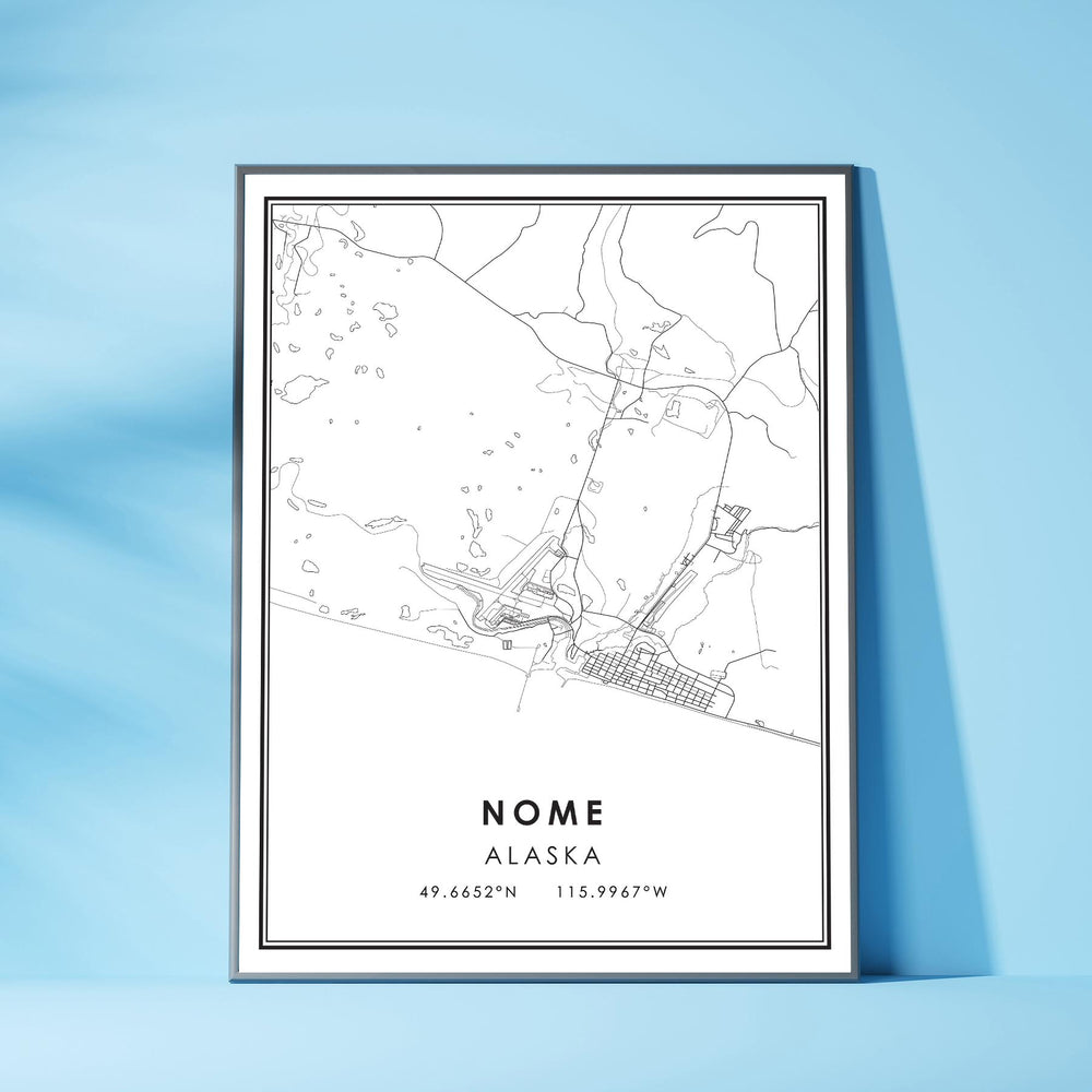 Nome, Alaska Modern Map Print 