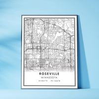 
              Roseville, Minnesota Modern Map Print 
            