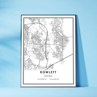 
              Rowlett, Texas Modern Map Print 
            