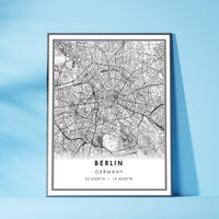 Berlin, Germany Modern Style Map Print