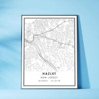 
              Hazlet, New Jersey Modern Map Print 
            