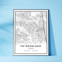 
              The Woodlands, Texas Modern Map Print 
            