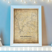 
              Holderness New Hampshire Vintage Style Map Print 
            