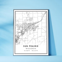 
              Sun Prairie, Wisconsin Modern Map Print 
            