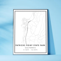 
              Patricks Point State Park, California Modern Map Print 
            