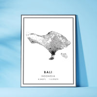 
              Bali, Indonesia Modern Style Map Print 
            