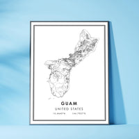 
              Guam, Oceania Modern Style Map Print 
            