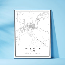 Jacksboro, Texas Modern Map Print